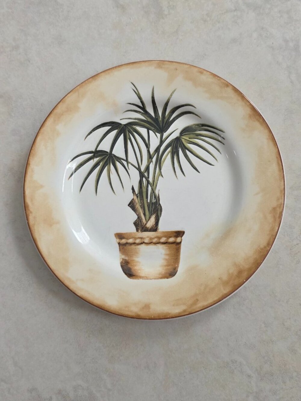 AMERICAN ATELIER DOMESTICATIONS WEST INDIES TROPICAL PALM SALAD PLATE